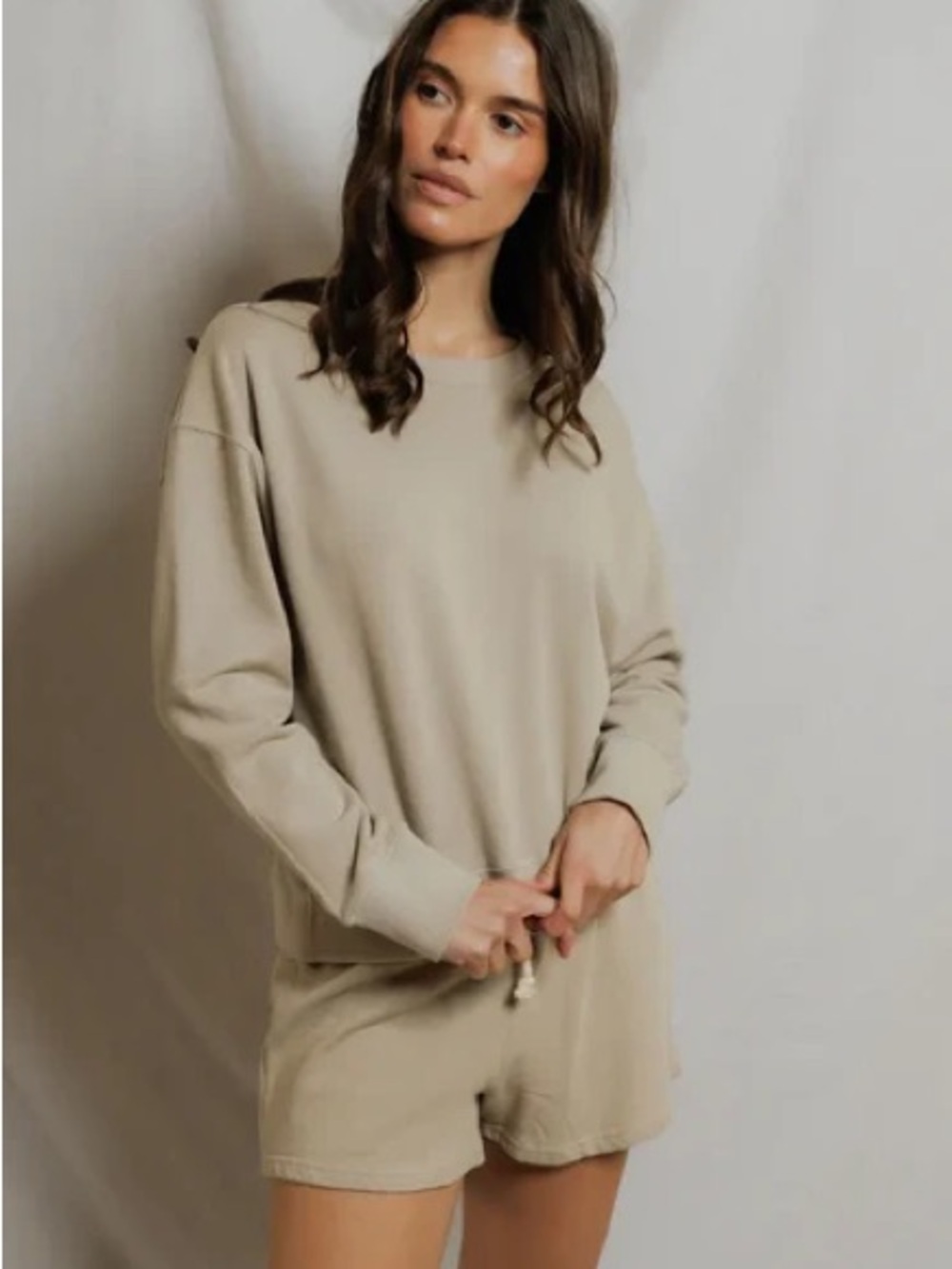 NWT Tyler french terry sweatshirt- Driftwood